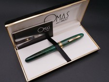 Omas A.M. Fountain Pen 87 Green Briar Wood Full Set NOS - 18k Nib picture