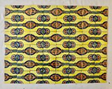 Lot Set Of 48 4x4  Mexican Ceramic Tiles Folk Art  Yellow Blue Green picture