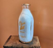 Rare ANTIQUE Glass Milk Bottle CLOVER HILL FARMS DAIRY ☆1Qt KENSINGTON, CT picture
