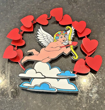 Vintage Emson Valentine Cupid Wall Hanging Red Heart Garland Retro Decor picture