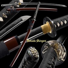 Clay Tempered T10 Laminated Steel Japanese Katana Wind God Tsuba Sword picture