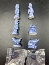 Wade England Figurines Lot Of 8 All Blue Sam Cats Ducks Triangle Hats picture