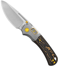 N.U.M.B. Knifeworks N7 Cantilever Gilded CF S90V Titanium PinchLOK Reate Knife picture