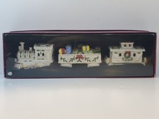 Classic Traditions Ceramic Christmas Train Set 3 Piece 24K Gold Accents Kmart picture