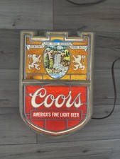 COORS Beer Sign Light Vintage 70s Made in USA Bar Mancave Rocky Mountain Working picture