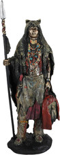 Ebros Tribal Indian Native Skinwalker Warrior Witch with Bear Headdress Winter C picture