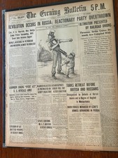 March 15, 1917 The Evening Bulletin Newspaper Russian Revolution Headlines picture