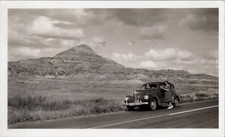 1941 Photo North Dakota Bad Lands Old Plymouth Snap Shot picture