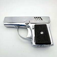 Vintage Aurora 45 Pistol Lighter Flashlight Japan Pat 510265 Chrome Orig Label picture