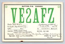 Vintage Ham Radio CB Amateur QSL QSO Postcard VE2AFZ Quebec, Canada 1958 picture