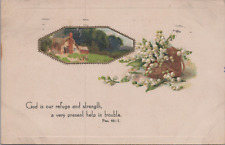 c1910s Postcard Psalms 46:1 God is Our Refuge and Strength 1935 PM B5756.2 picture