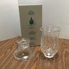 PARTYLITE 2 Piece SAVANNAH 24% Lead Crystal HURRICANE LAMP CANDLE HOLDER - P0137 picture