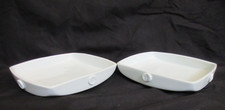 Kim Yikyung Korean Studio Porcelain Square Pedestal Plates Signed Set of 2 picture