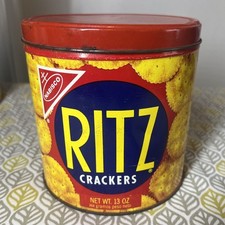 Vintage Nabisco Ritz Crackers Advertising Tin 13 oz 1977 Original Collectible picture