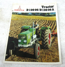 VINTAGE 1973 DEUTZ TRACTOR D100 06 D100 06A BROCHURE picture