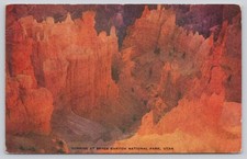 1943 Bryce Canyon National Park Utah Sunrise Linen Postcard Kodachrome picture