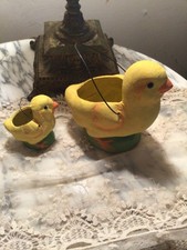 Vintage Bethany Lowe ?Chicken & Chick Papier Mache~ SET Candy Containers- Easter picture