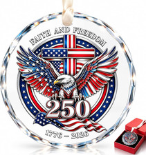 USA 250th Anniversary Christmas Ornament Crystal Patriotic Holiday Tree Decor US picture