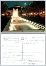 Naples Italy Night View Town Hall Square & Fountains 1941 Posted Postcard picture