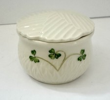 Vintage Donegal Parian China Trinket Box 1980’s Ireland  Shamrock Handmade picture