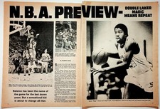 Magic Johnson NBA Preview 1980-81 Original Magazine Article Dr. J Larry Bird picture