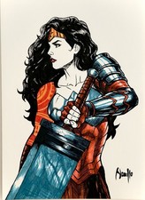 Absolute Wonder Woman - 9x12 Original Art by Noelio + COA - NOT a Print picture