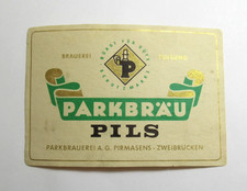 Vintage Parkbrau Pils Beer Label Original German Breweriana Collectible picture
