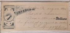 1895 Washington PA Receipt Mrs. M.B. Acheson J.M. Sprigg & Sons Eagle Vignette picture