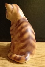 Vintage 1965 Enesco Japan Ceramic Ginger Tabby Cat Kitten Figurine Matte 5