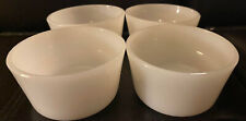 Vintage Set of 4 White Milk Glass Glasbake Custard Cups with Three Lids 3.5”x2” picture