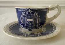 US Naval Academy Vintage Collectible Miniature Cup & Saucer - Academy Crest Seal picture