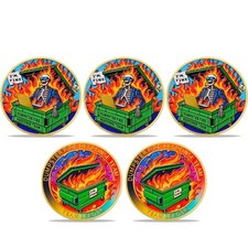 5pcs Funny Dumpster Fire Skull Challenge Coin Dumpster Fire Response Team Themed picture