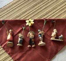 Erzgebirge Flower Children Wooden Germany Figurines Vintage Delicate Lot 5 Read picture