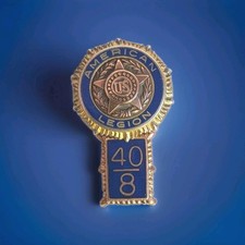 Sterling Silver 40/8 American Legion Lapel Pin Screwback Assembly Vintage .925 picture