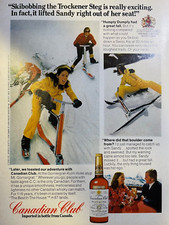1975 Vintage Magazine Advertisement Canadian Club Whiskey Skibobbing picture