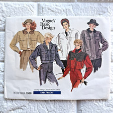 Vtg NEW Vogue Basic Design 1968 Pattern Sz 8 Denim Trucker Jacket UNCUT FF picture