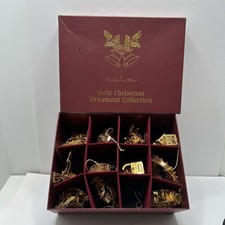 Vintage Danbury Mint Gold Christmas 11 Ornament Collection picture