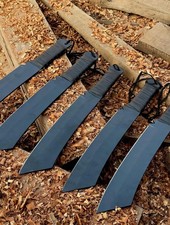 Lot Of 5 Hand-forged Carbon Steel Heavy Duty Machete Knife With Leather Sheath  picture
