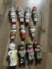 Lot of 11 Vintage Japan Bisque Girl Boy Doll Figurines Penny Doll Various Sizes picture