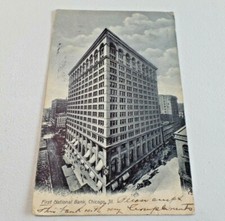 Vintage First National Bank, Chicago IL 1909 Post DB Postcard F. Schmidt 6610 picture