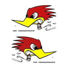 2- MR. HORSEPOWER  HOT ROD  RAT FINK BIKER MOTORCYCLES TOOLS STICKERS  4  in. picture