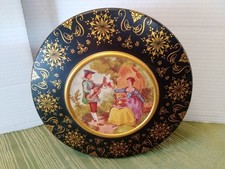 Vintage Atlantic Can Co Courting Couple Metal Sewing Tin / Cookies / Biscuits picture