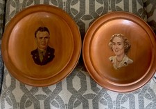 Vintage Ed Ertel Furth im Wald Bavaria Terra Cotta Portrait Wood Plates /Rare picture