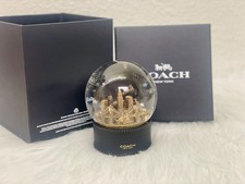 NEW COACH SNOW GLOBE WITH REXY AND SNOWMAN NIB BLACK/BRASS CCT00 picture