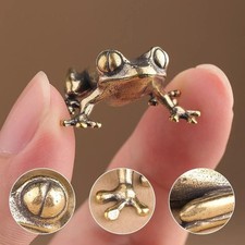 Retro Brass Mini Frog Miniatures Figurines Vintage Animal Figurine Toad Desktop picture