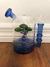 5.5” Premium Glass Water Pipe Bubbler Blue Bonsai Perc 14mm picture