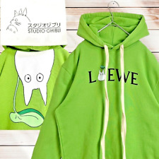 LOEWE x My Neighbor Totoro Hoodie Size M Green 100% cotton Studio Ghibli picture