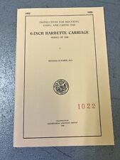 1920 Instruction Booklet for 5-inch Barbette Carriages Model 1900 Reprint picture