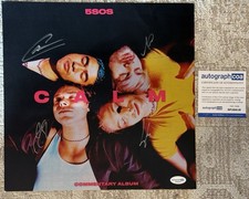 5 SECONDS OF SUMMER SIGNED CALM 12x12 VINYL PRINT - ACOA COA 5SOS picture
