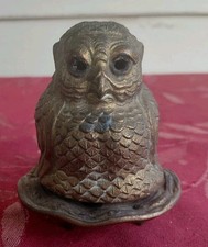 Antique 1920's Vantine's  Owl Incense Burner with Original Footed Base picture
